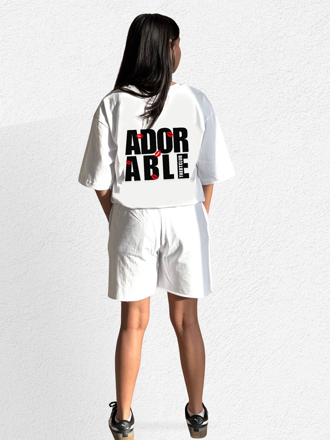 

TheBTclub Unisex T-Shirt With Shorts Co-Ords, White