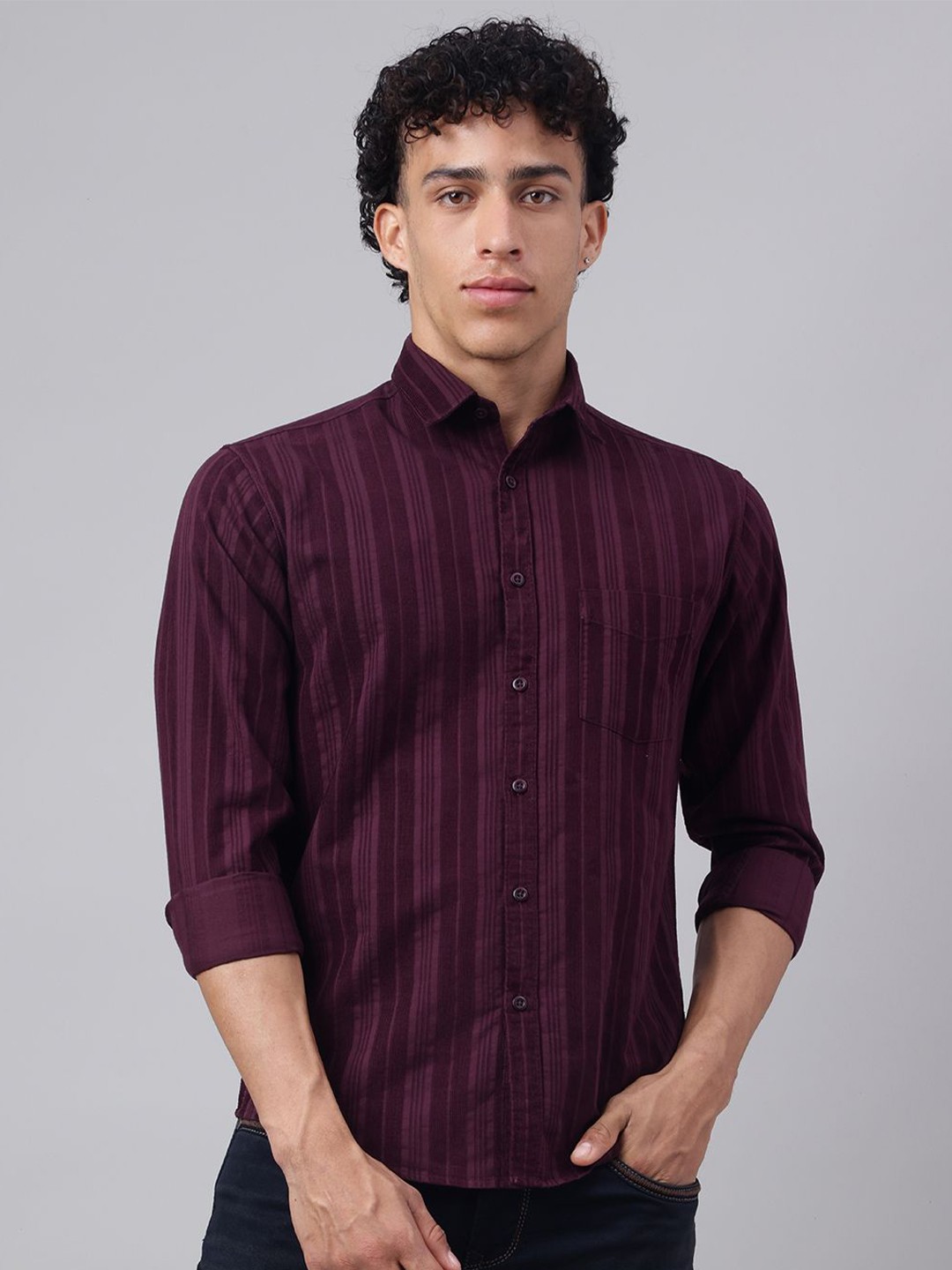 

Richlook Men Comfort Opaque Casual Shirt, Maroon