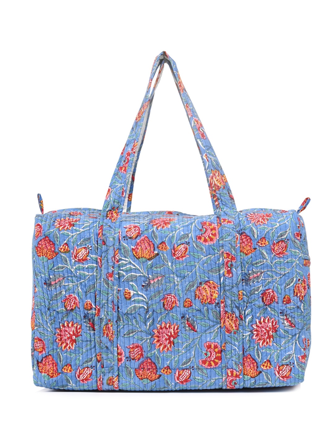 

Block N Style Block Printed Cotton Large Casual Duffel Bag, Red