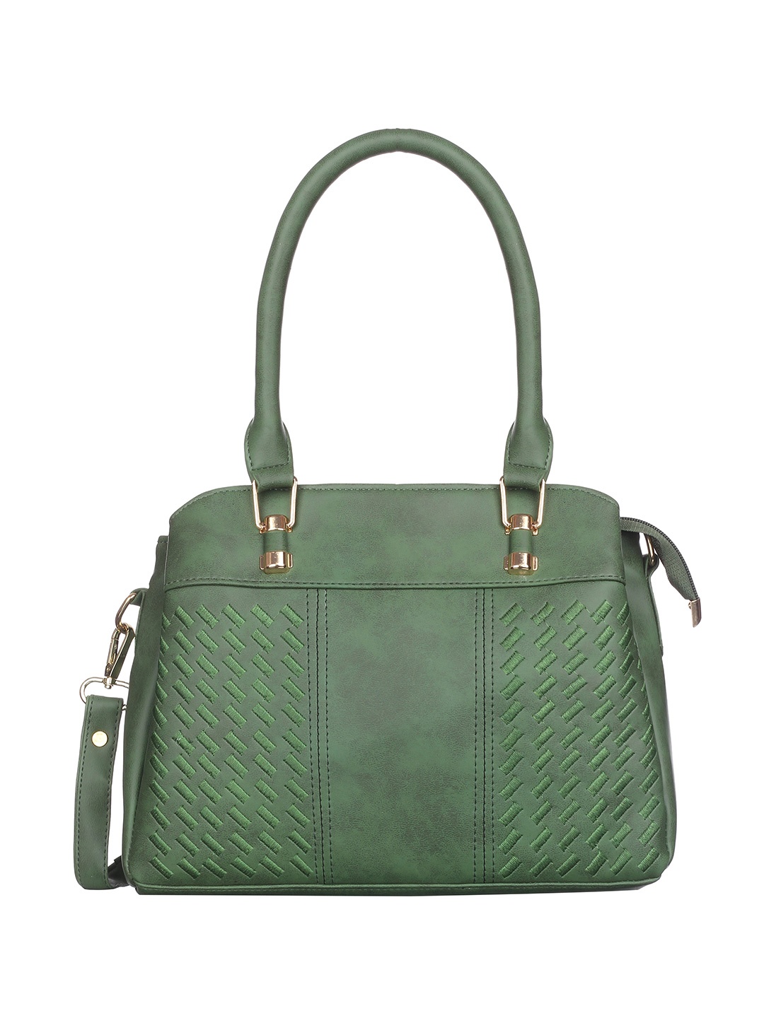 

Naples PU Structured Shoulder Bag, Green