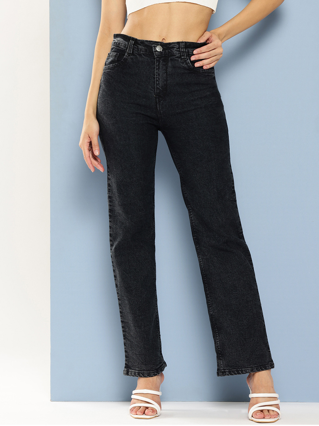 

CORSICA Women Highly Distressed Jeans, Black
