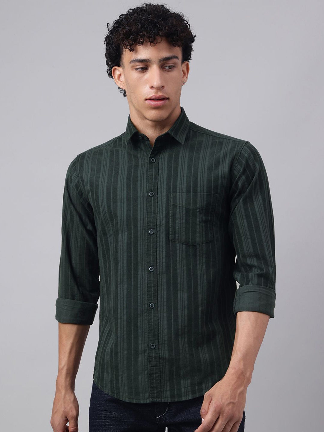 

Richlook Men Comfort Opaque Casual Shirt, Green