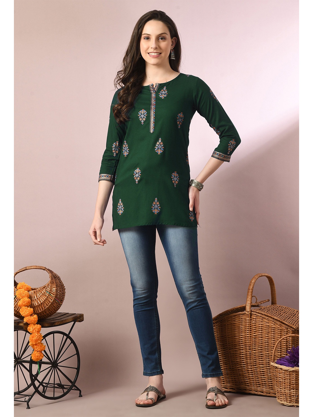 

Metronaut Print Top, Green