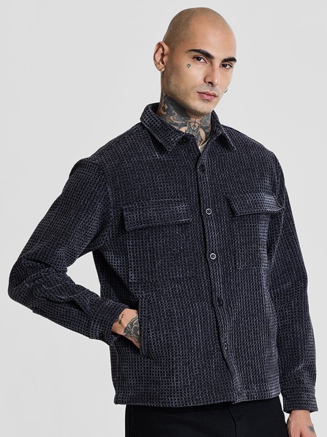 

Snitch Men Opaque Casual Shirt, Charcoal