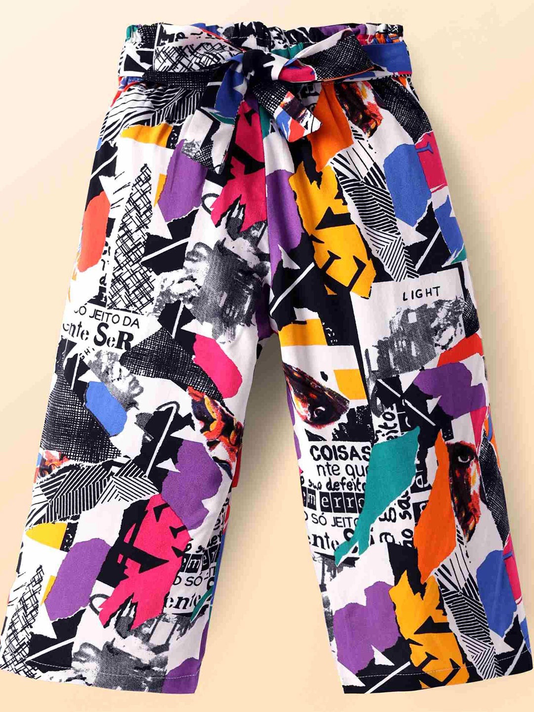 

CrayonFlakes Girls Printed Palazzos, Purple