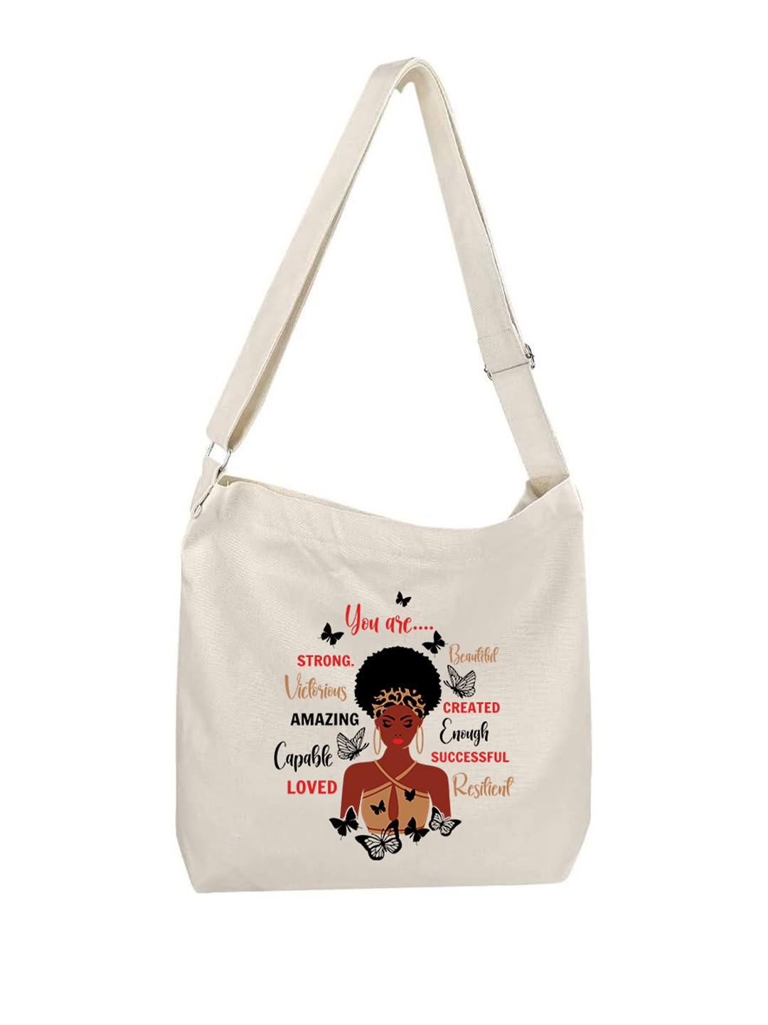 

Lify Printed Hobo Bag, Off white