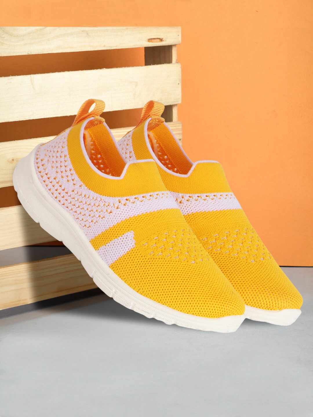 

YK Girls Woven Design Sneakers, Yellow