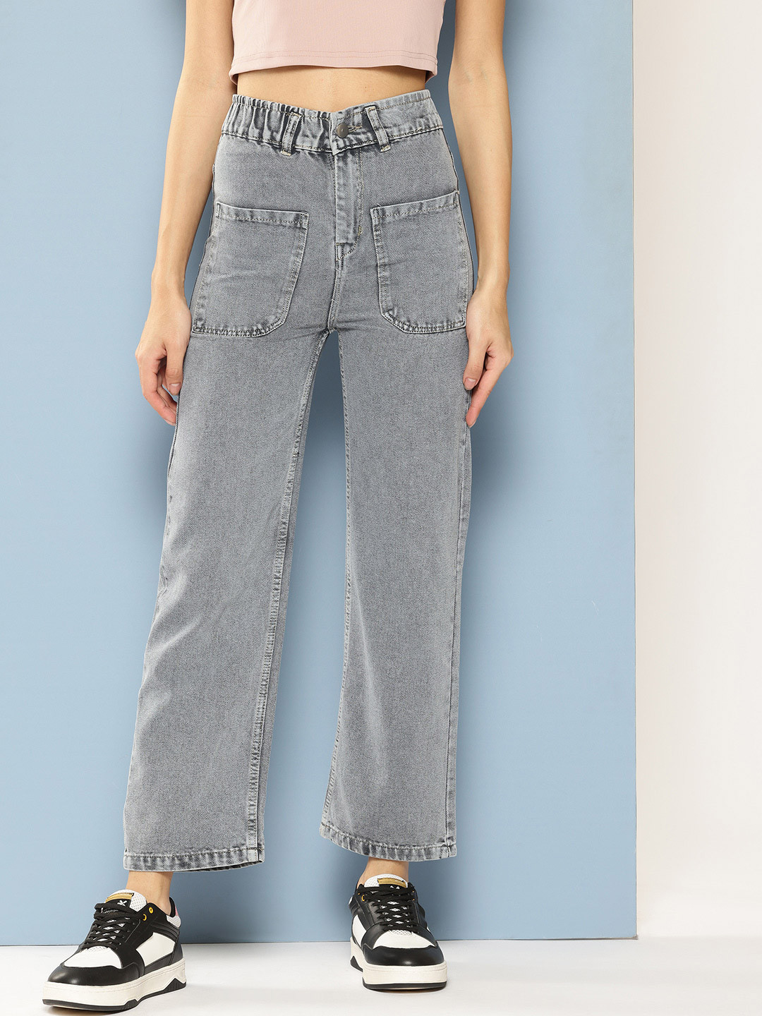 

CORSICA Women Slash Knee Heavy Fade Jeans, Grey