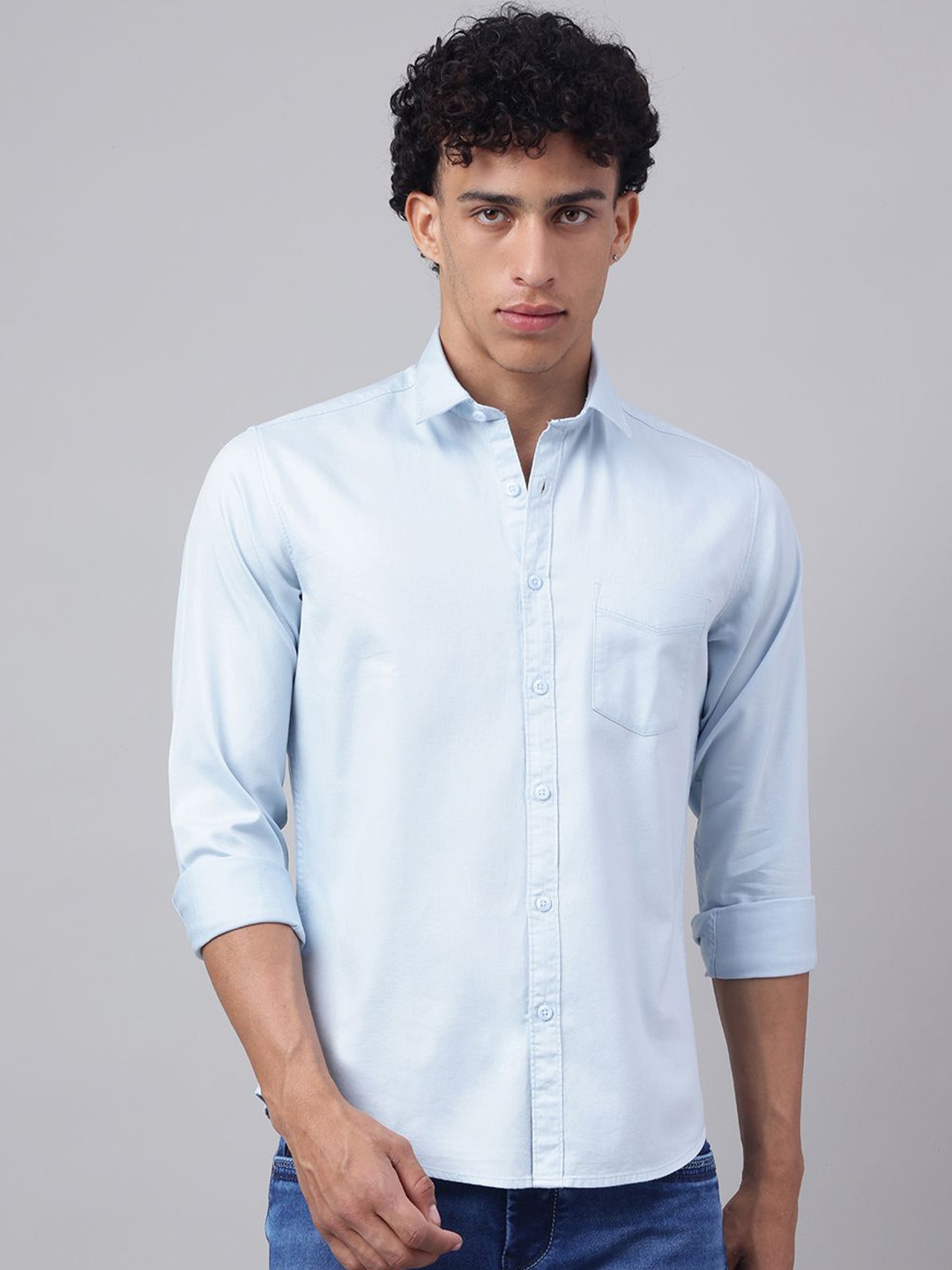 

Richlook Men Comfort Opaque Casual Shirt, Blue