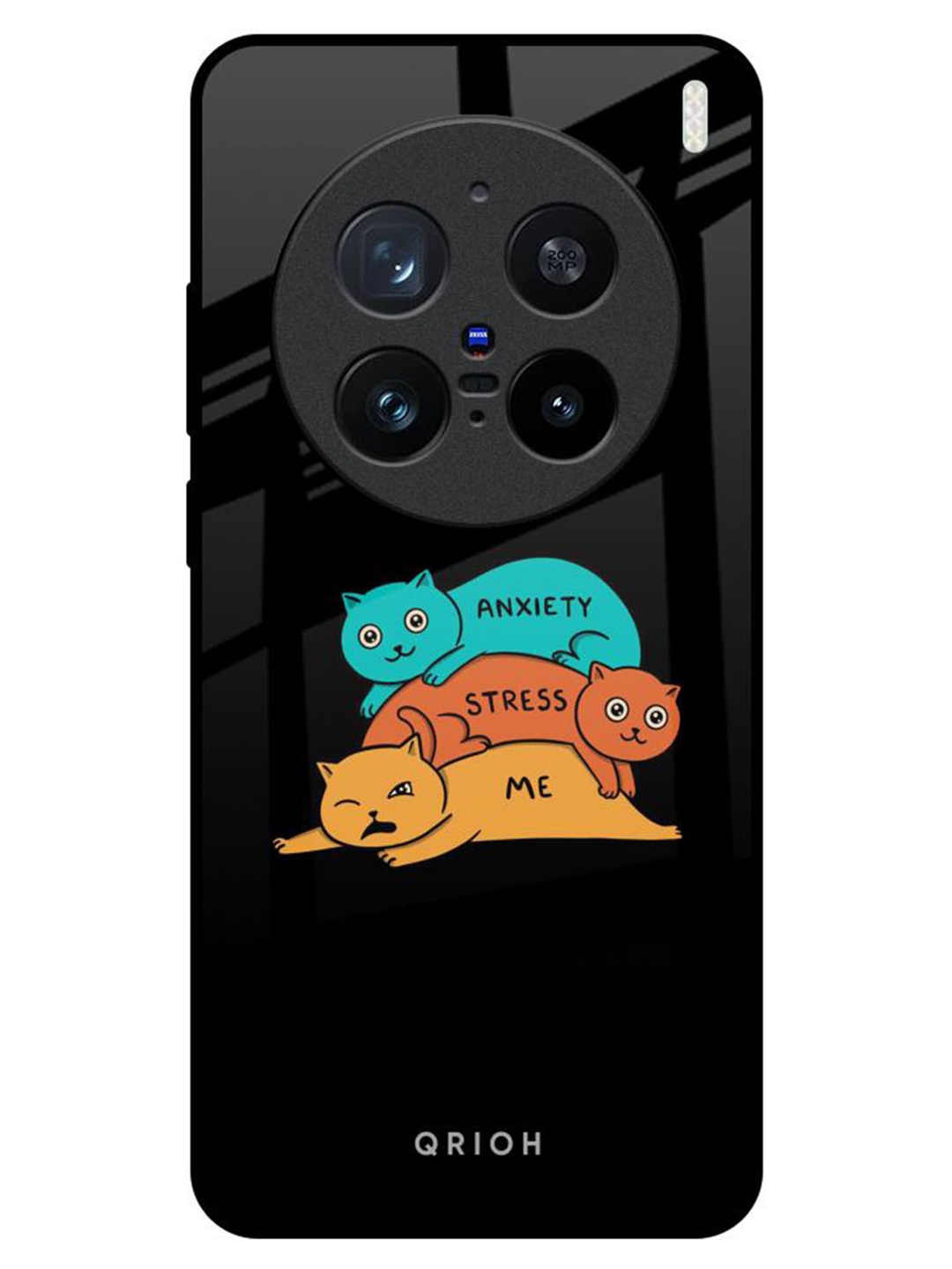 

QRIOH Quirky Printed Vivo X200 Pro 5G Back Case Mobile Accessories, Black