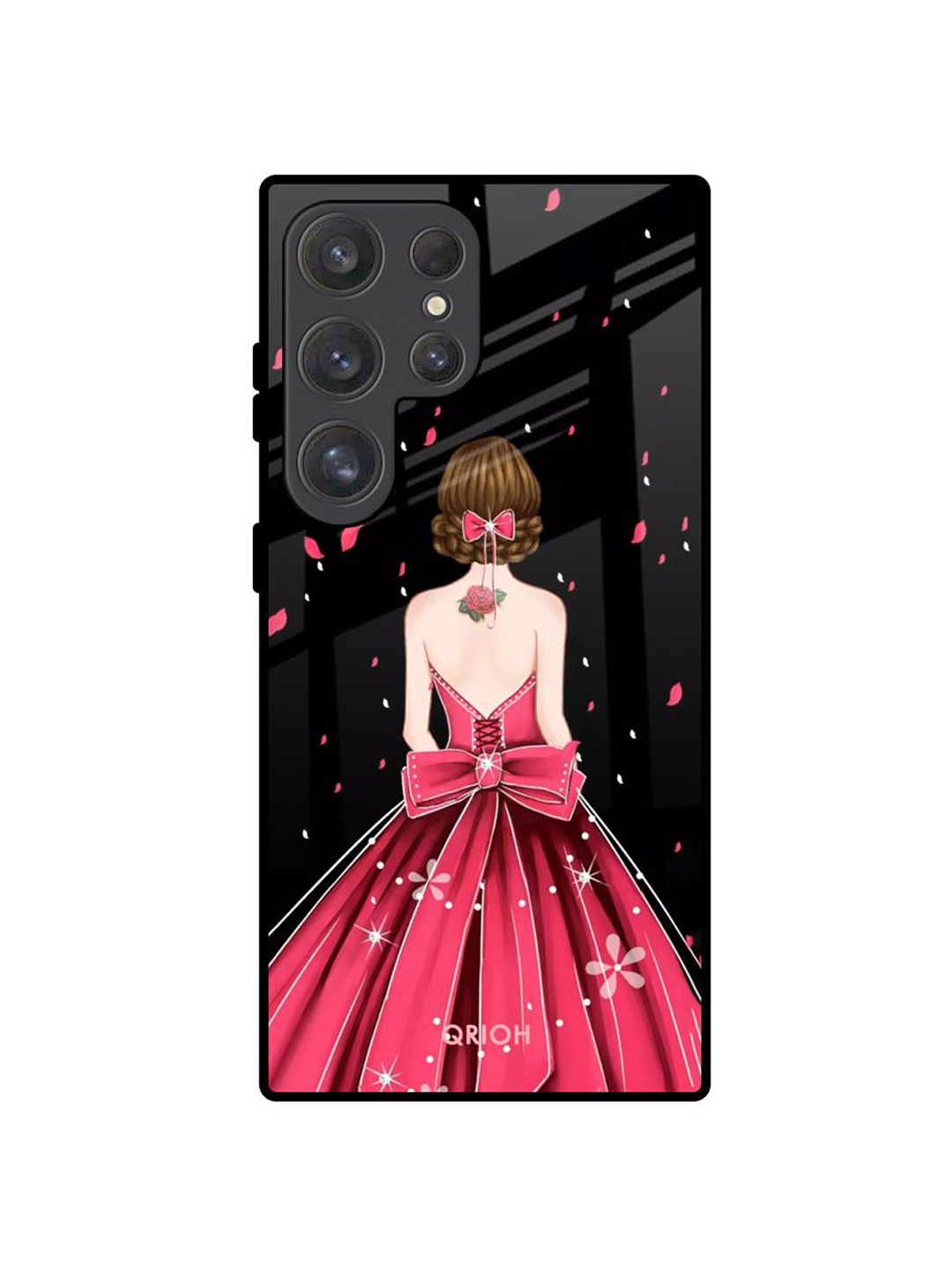 

QRIOH Quirky Fashion Princess Printed Samsung Galaxy S25 Ultra Back Case, Black