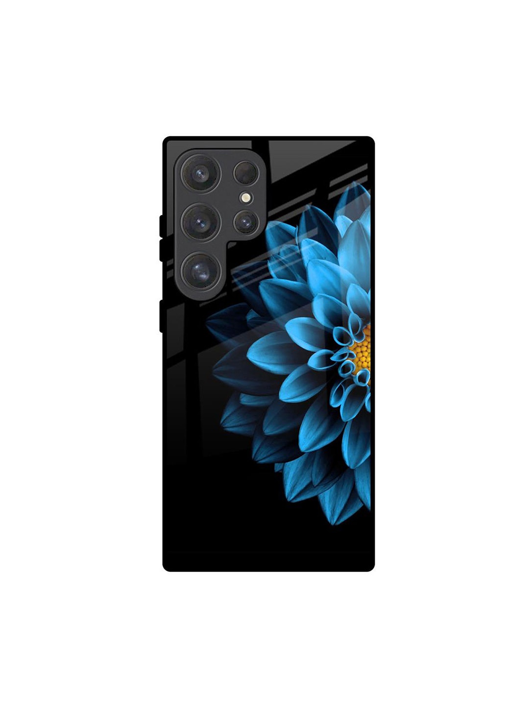

QRIOH Floral Half Blue Flower Printed Samsung Galaxy S25 Ultra Back Case, Black