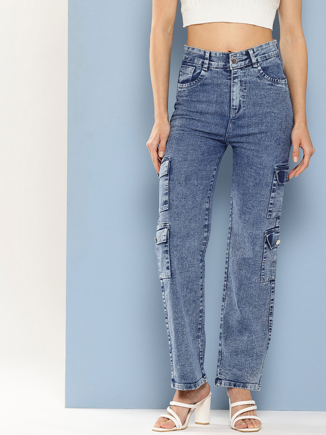 

CORSICA Women Highly Distressed Heavy Fade Jeans, Blue