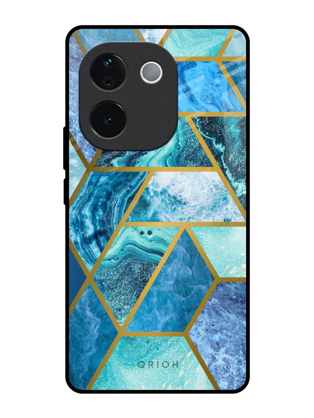

QRIOH Geometric Printed Vivo T3 Pro 5G Back Case Mobile Accessories, Blue