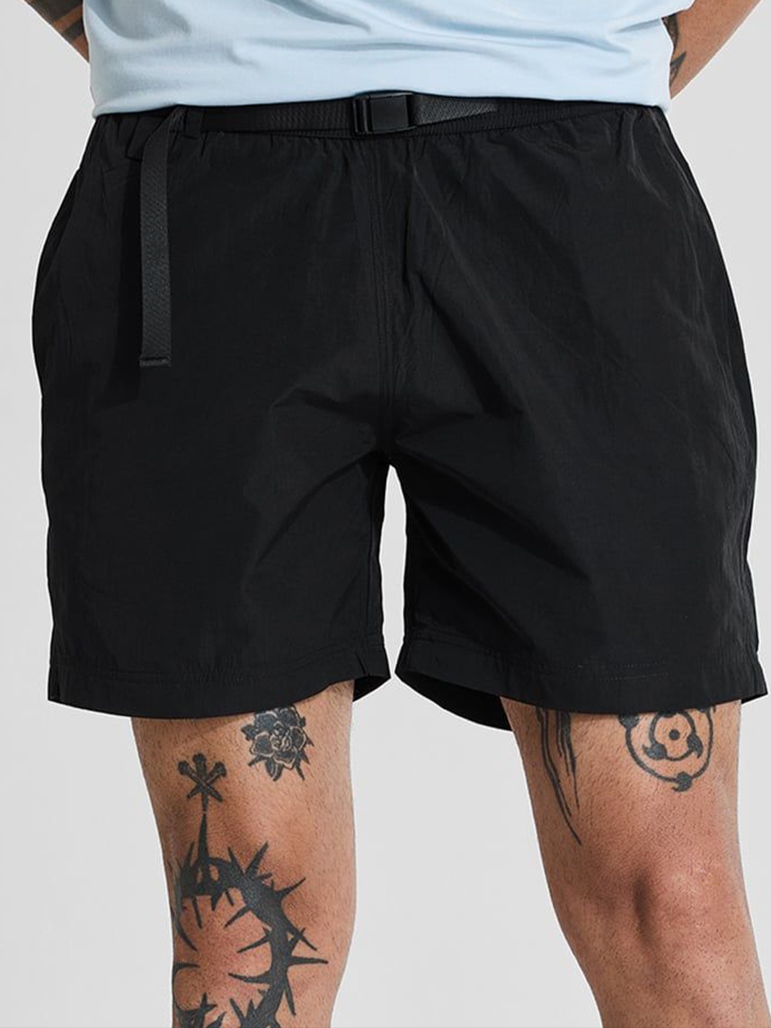 

Snitch Men Black Regular Fit Shorts