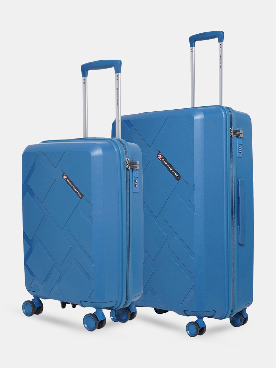 

SWISS MILITARY Set Of 2 Star Hard Sided Trolley Bag, Navy blue