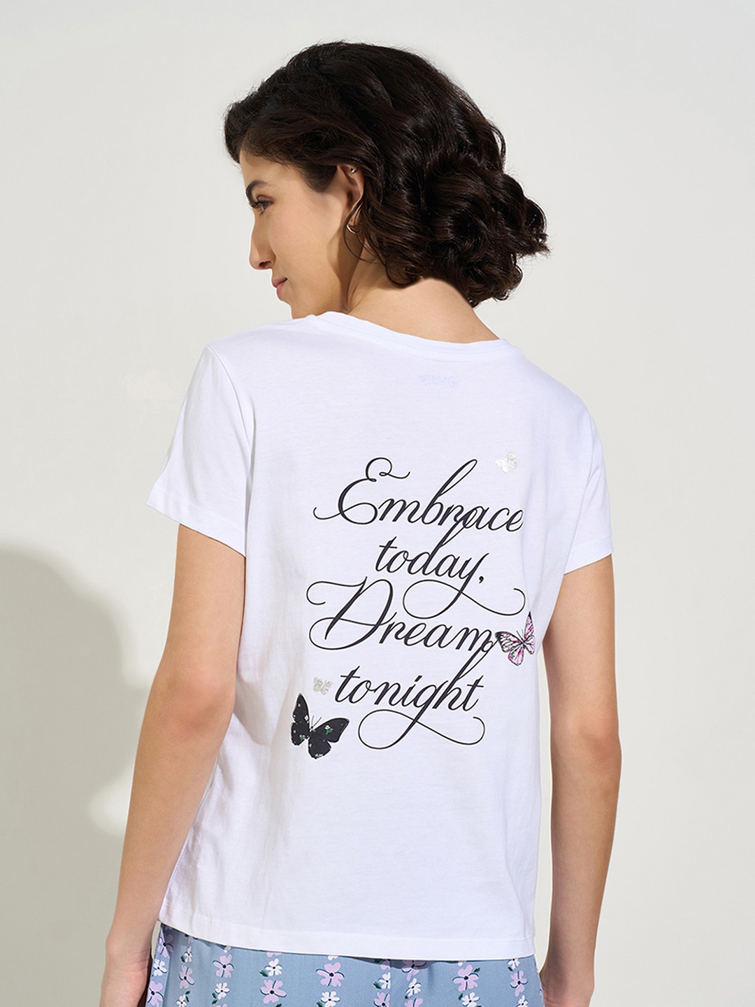 

Dreamz by Pantaloons Printed Pure Cotton Lounge T-Shirt, White