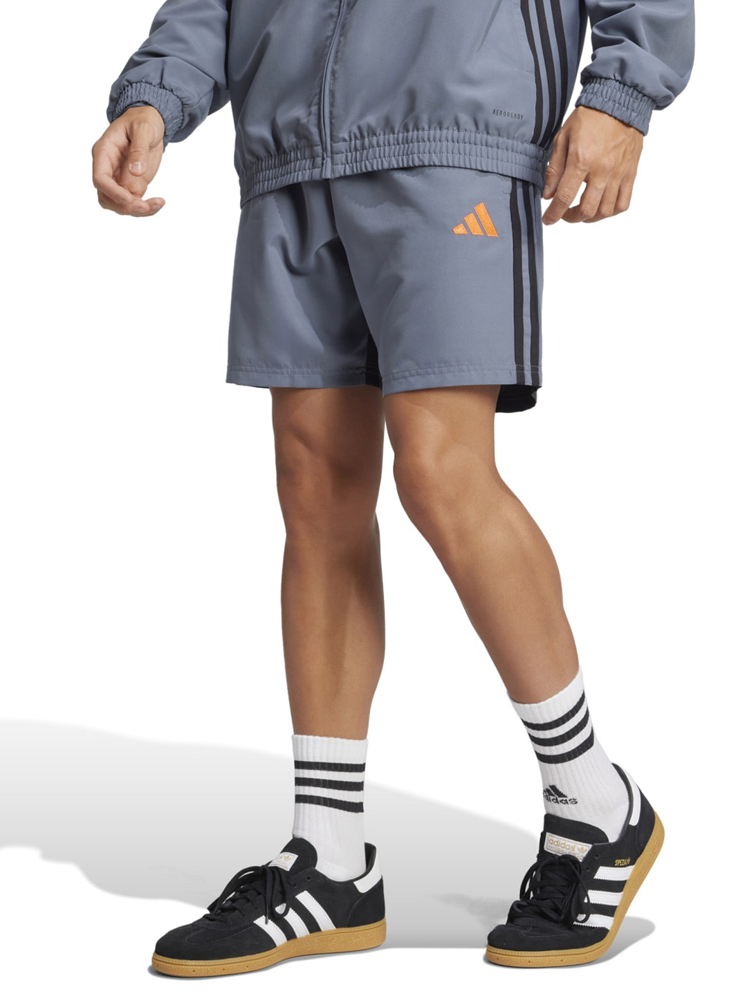 

ADIDAS Trio Es Men Brand Logo Printed Mid Rise Shorts, Blue