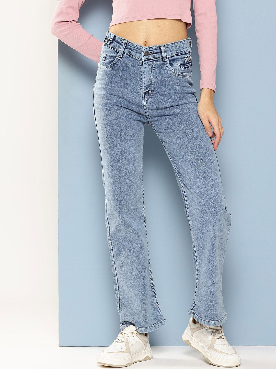 

CORSICA Women Low Distress Heavy Fade Jeans, Blue