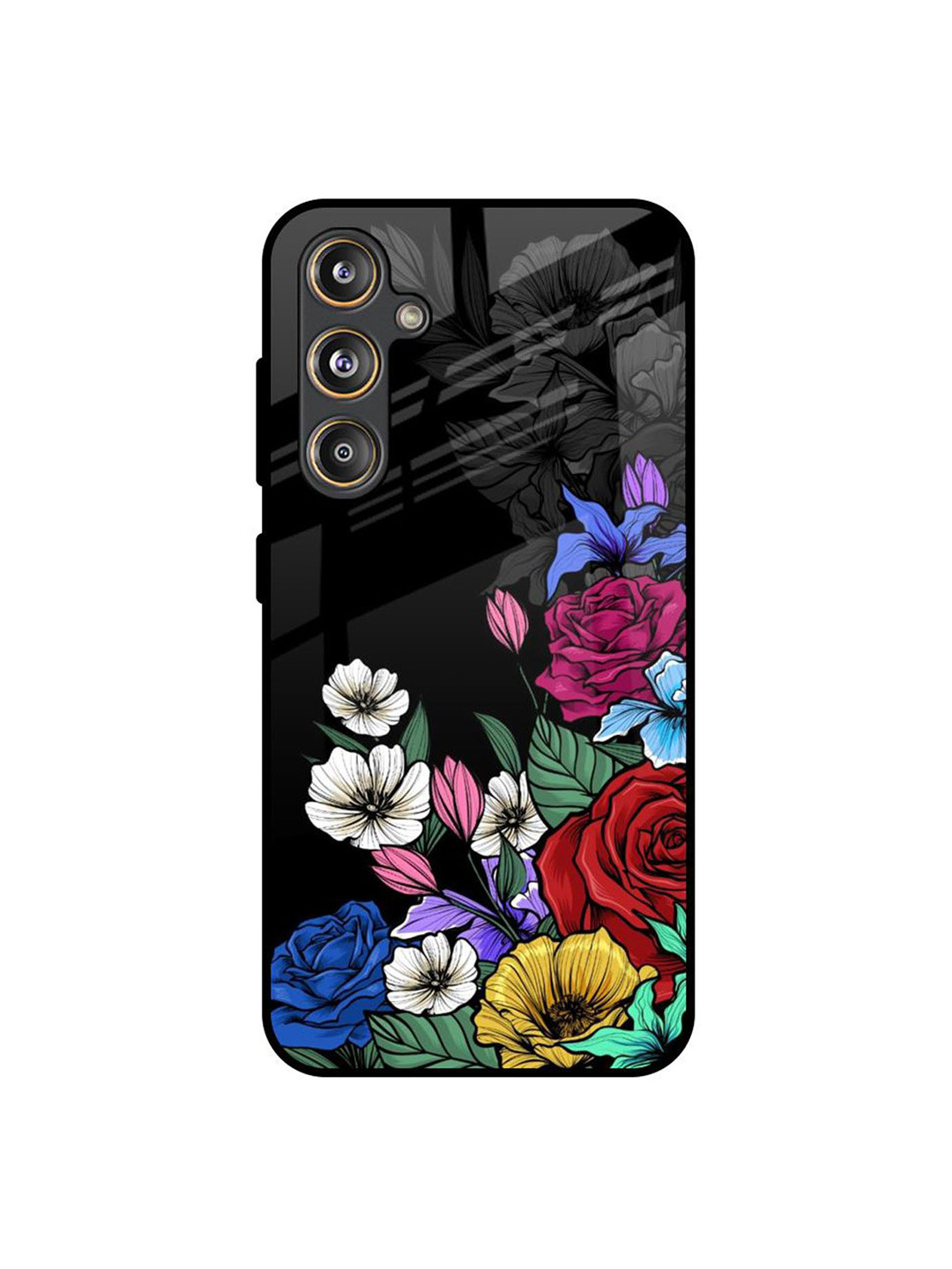 

QRIOH Floral Printed Samsung Galaxy F55 5G Back Case Mobile Accessories, Black