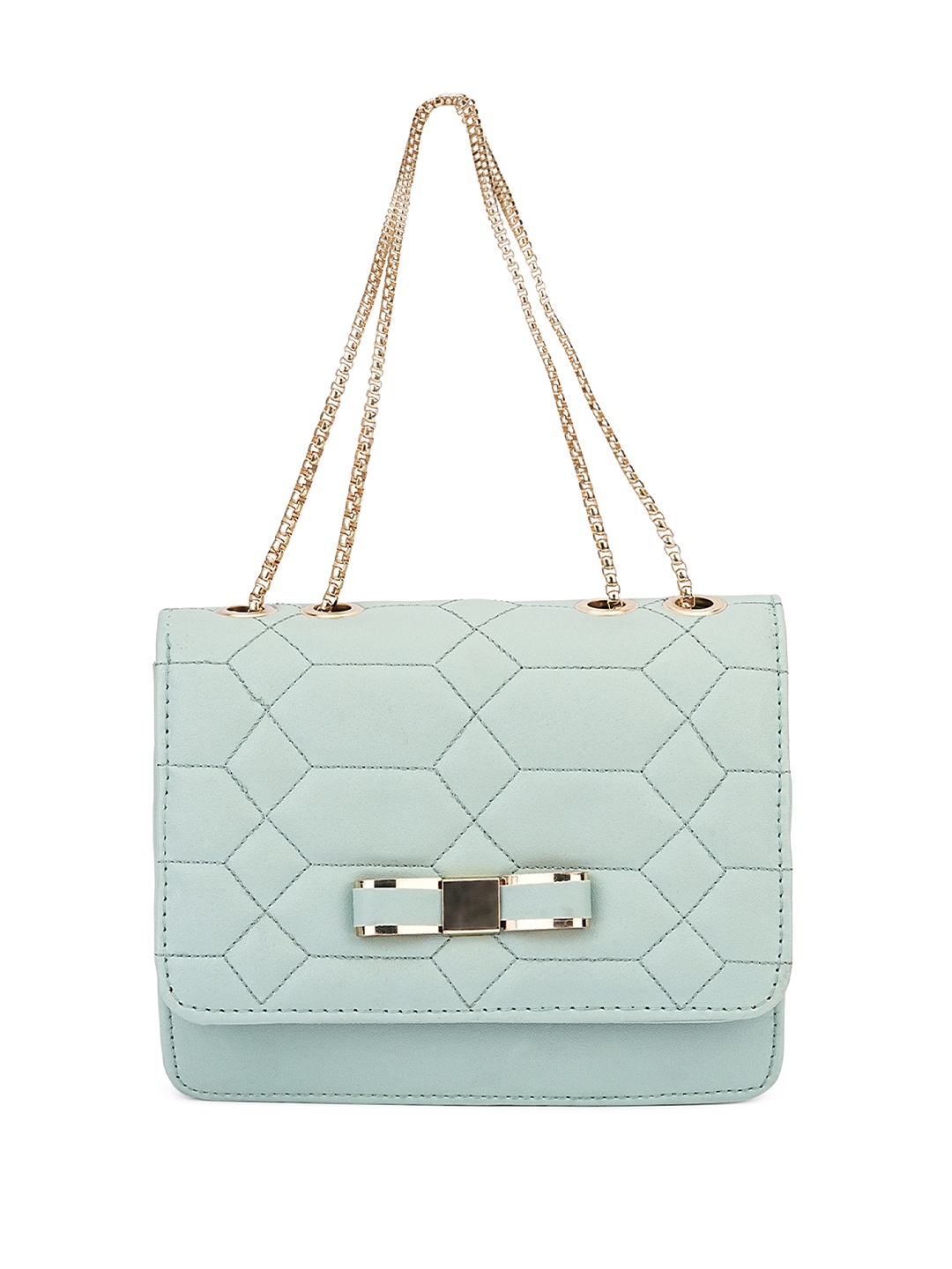 

ZAF Striped Structured Sling Bag with Quilted, Green