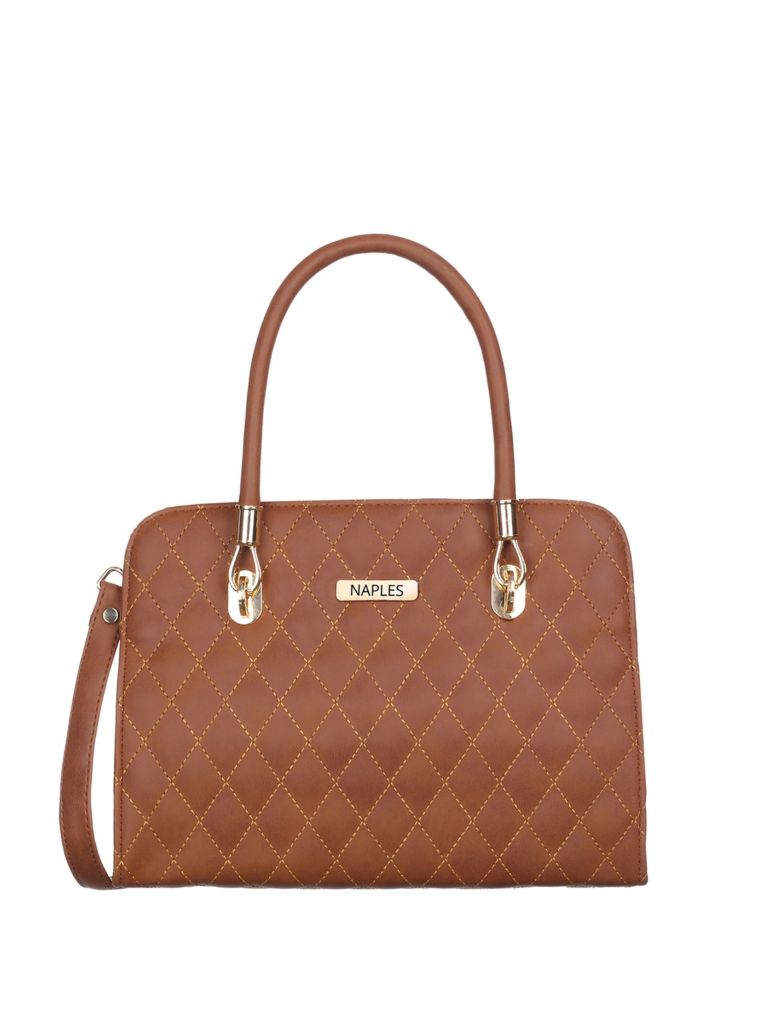 

Naples PU Structured Shoulder Bag, Tan