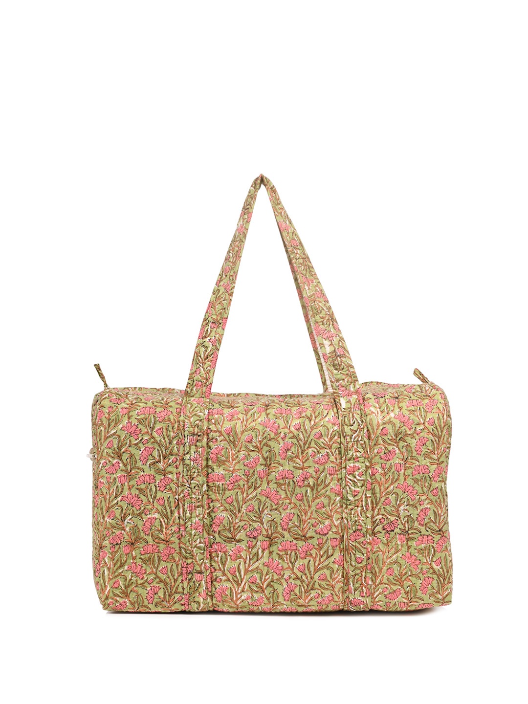 

Block N Style Block Printed Cotton Large Casual Duffel Bag, Pink