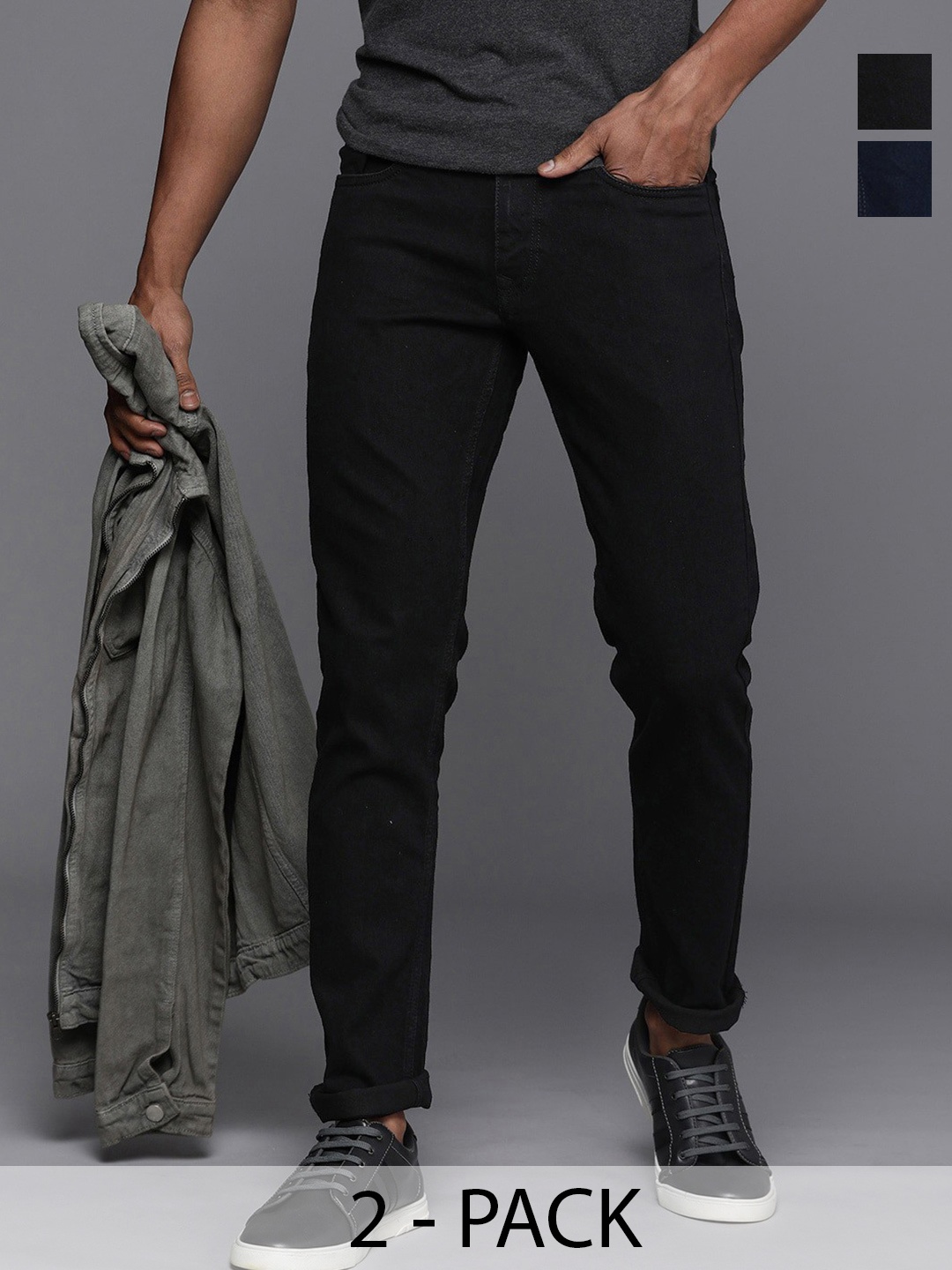 

CLUBROCKS Men Jean Stretchable Jeans, Black