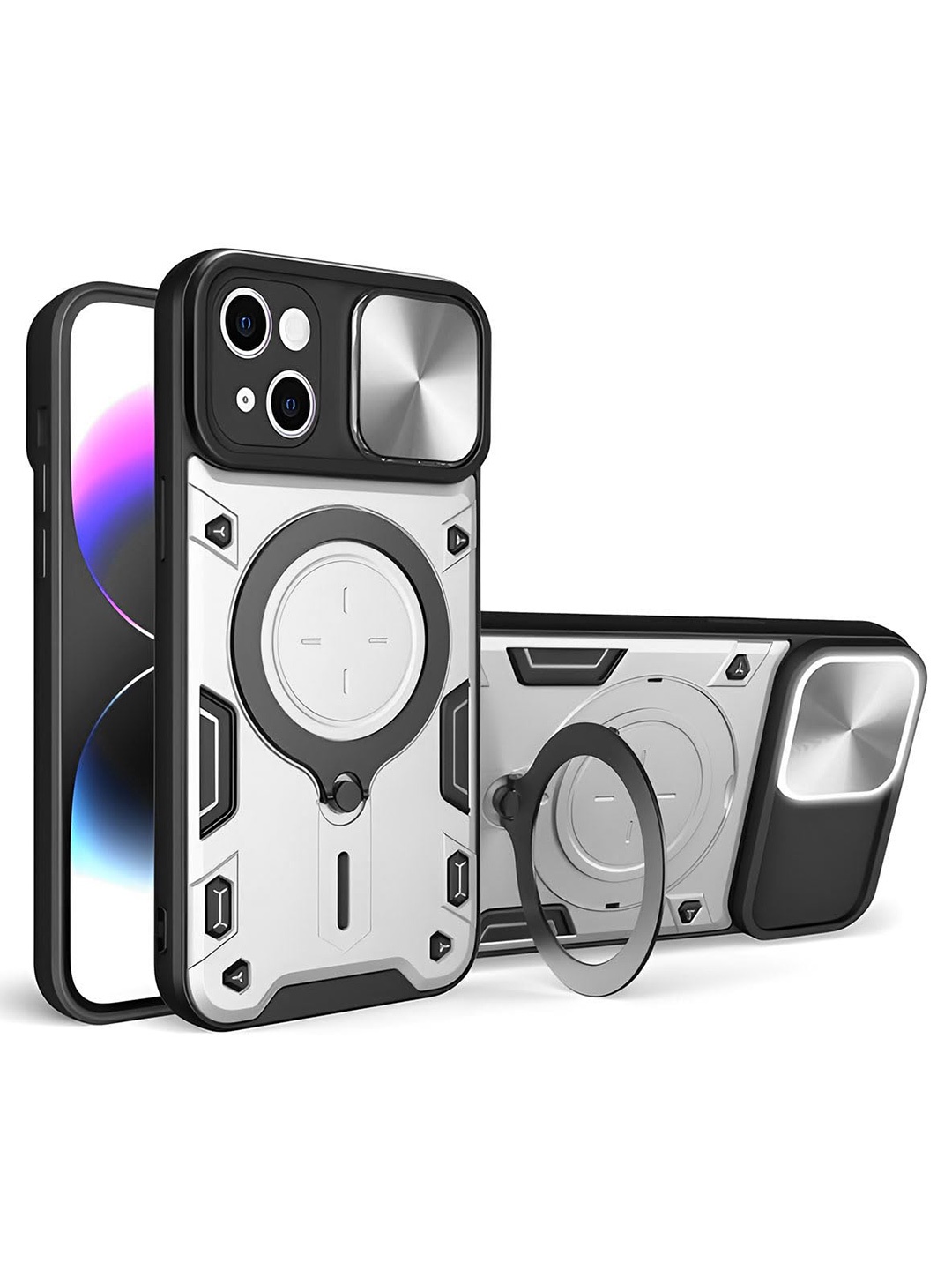 

LIRAMARK Solid Printed iPhone 15 Plus Back Case Mobile Accessories, Silver