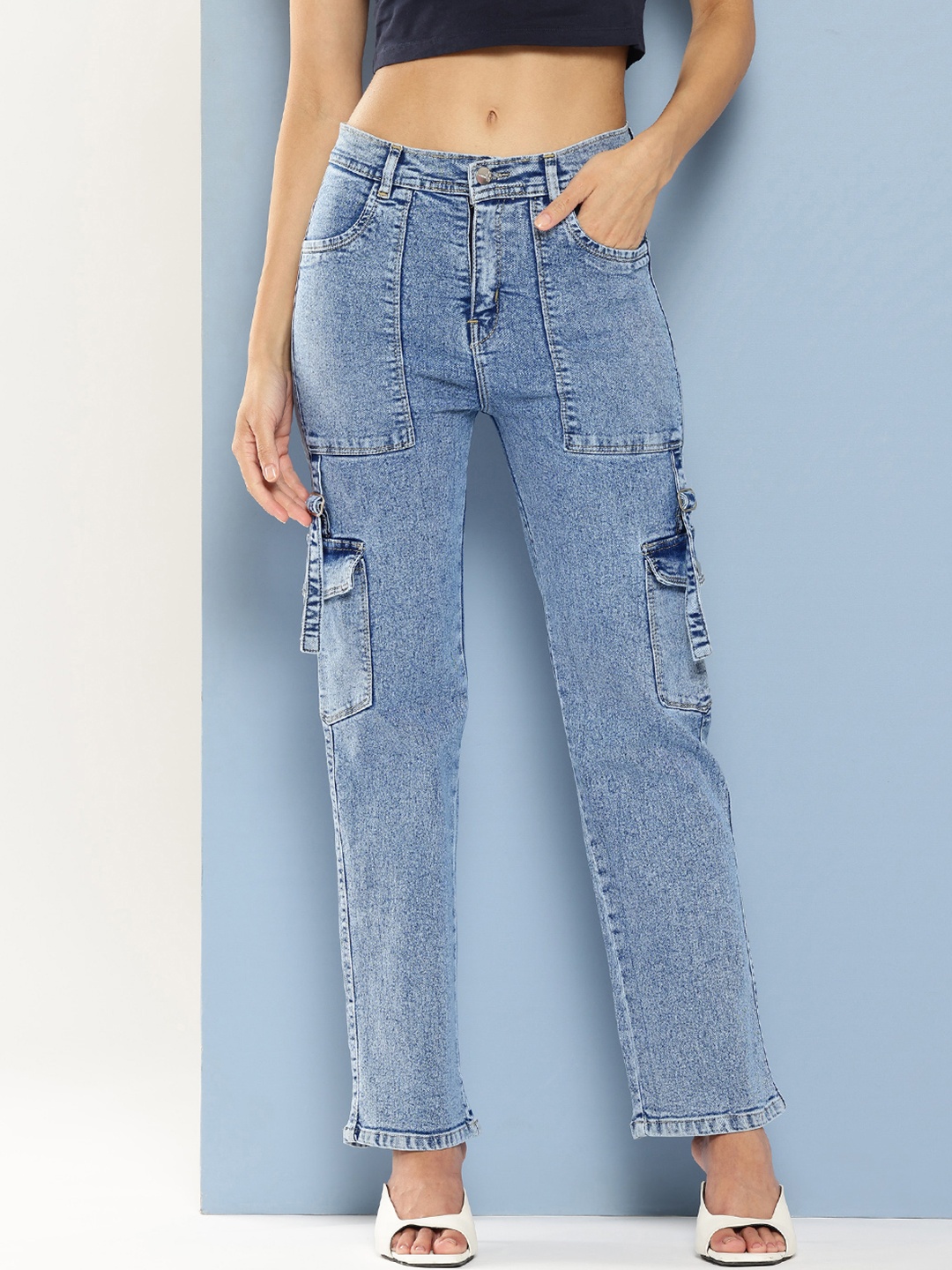 

CORSICA Women Low Distress Heavy Fade Jeans, Blue