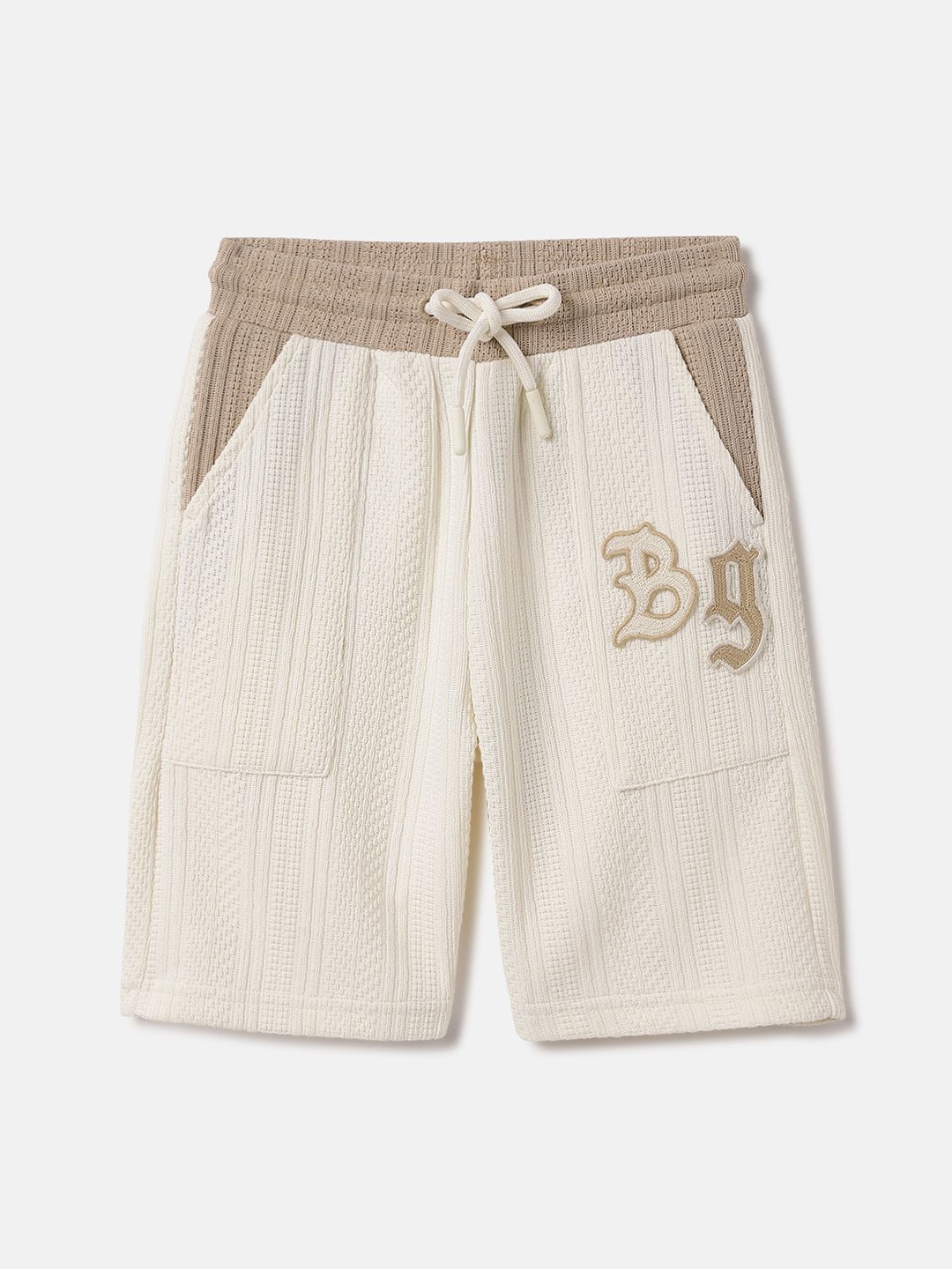 

Blue Giraffe Boys Regular Fit Textured Shorts, Beige