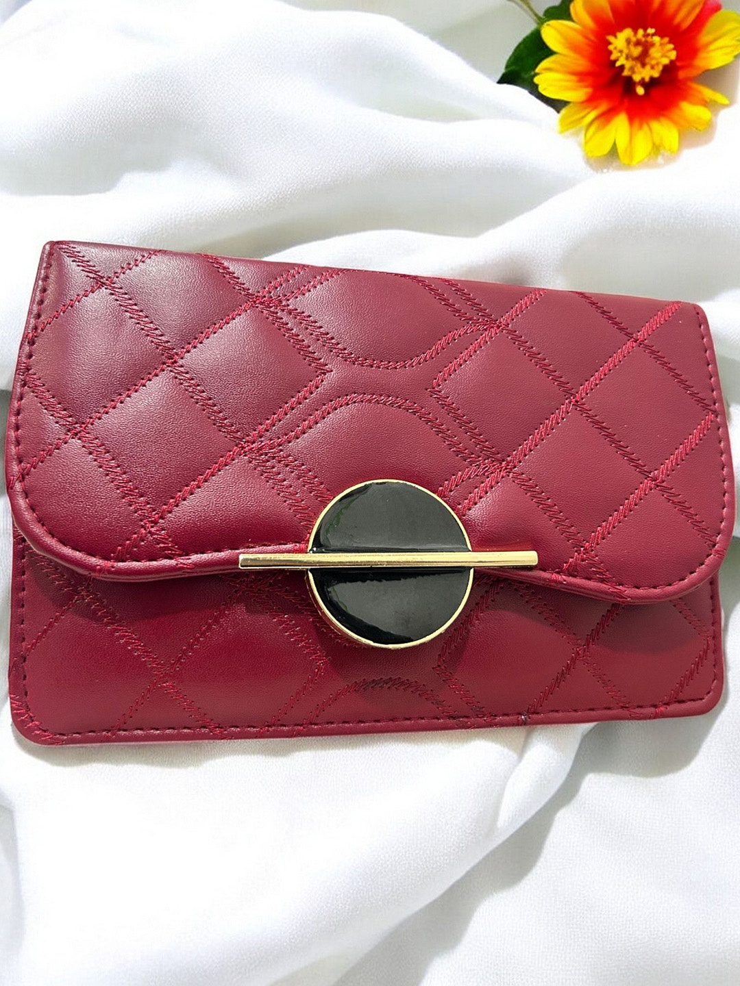 

CLARIS JAMES Women Solid Crossbody Sling Bag, Burgundy