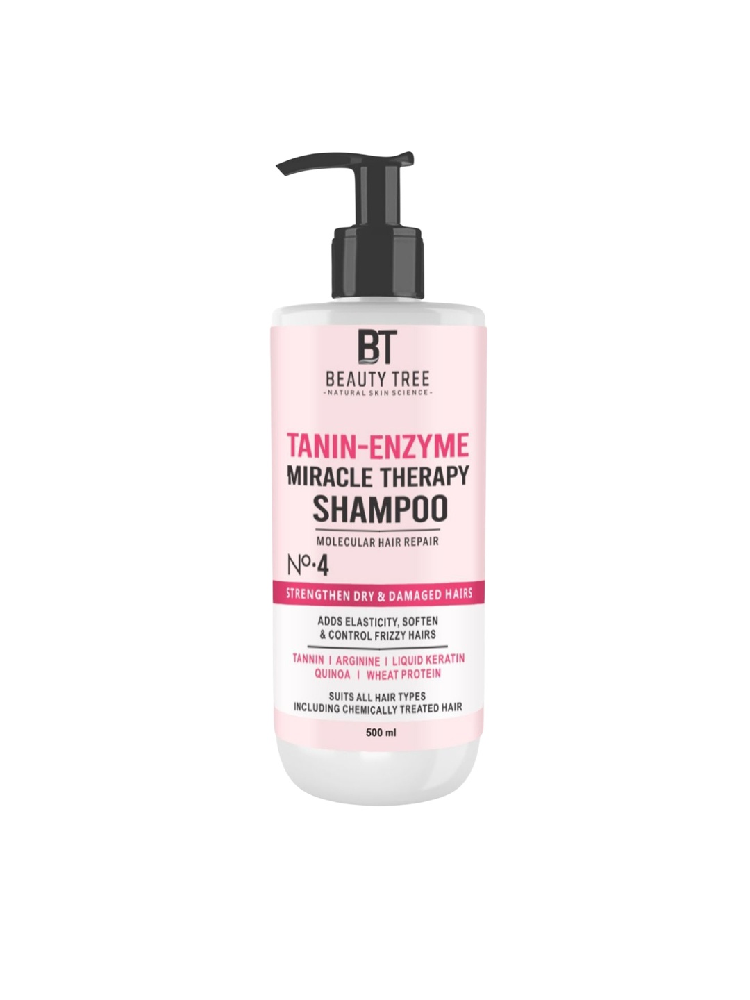 

Beauty Tree Professional Tanin Enzyme Miracle Therapy Shampoo For Damaged Hairs - 500 ml, Pink