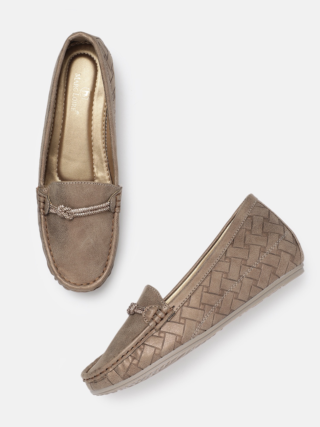 

Marc Loire Women Textured Loafers, Khaki