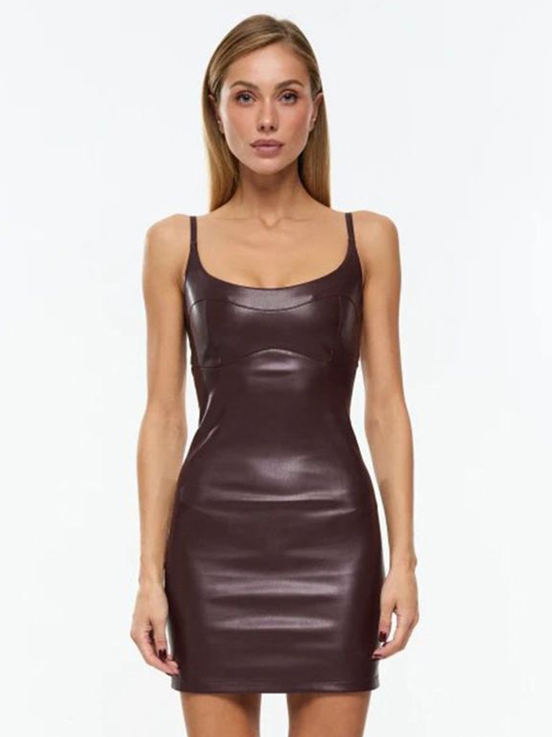 

StyleCast x Revolte Women Bodycon Mini Dress, Brown