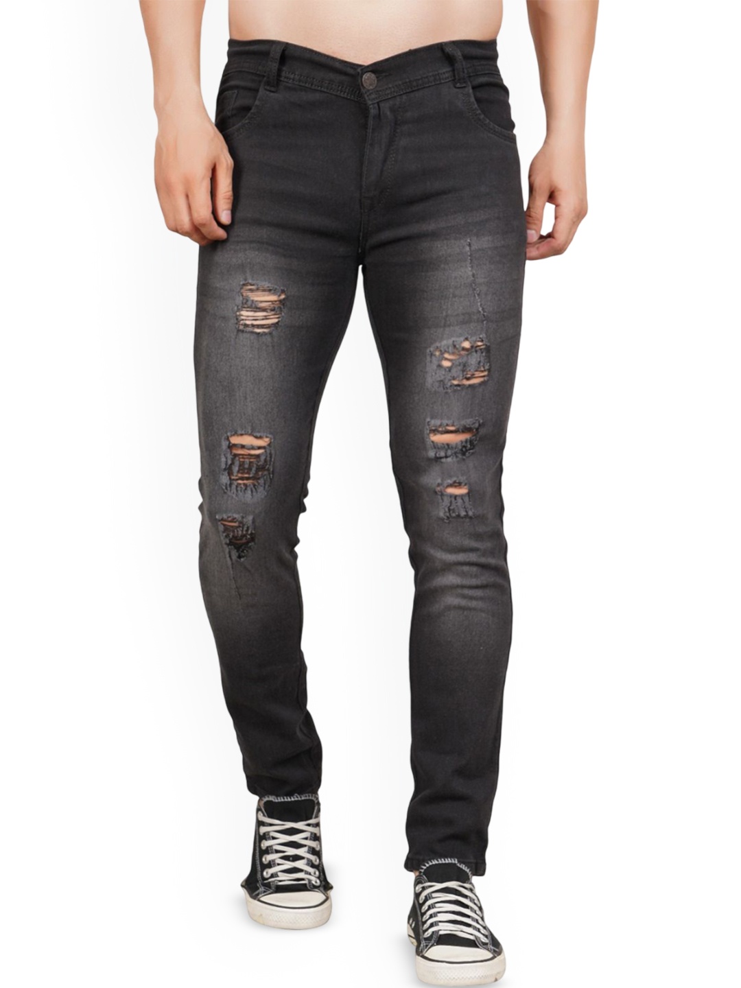 

LINARIA Men Classic Mid-Rise Slim Fit Jeans, Grey