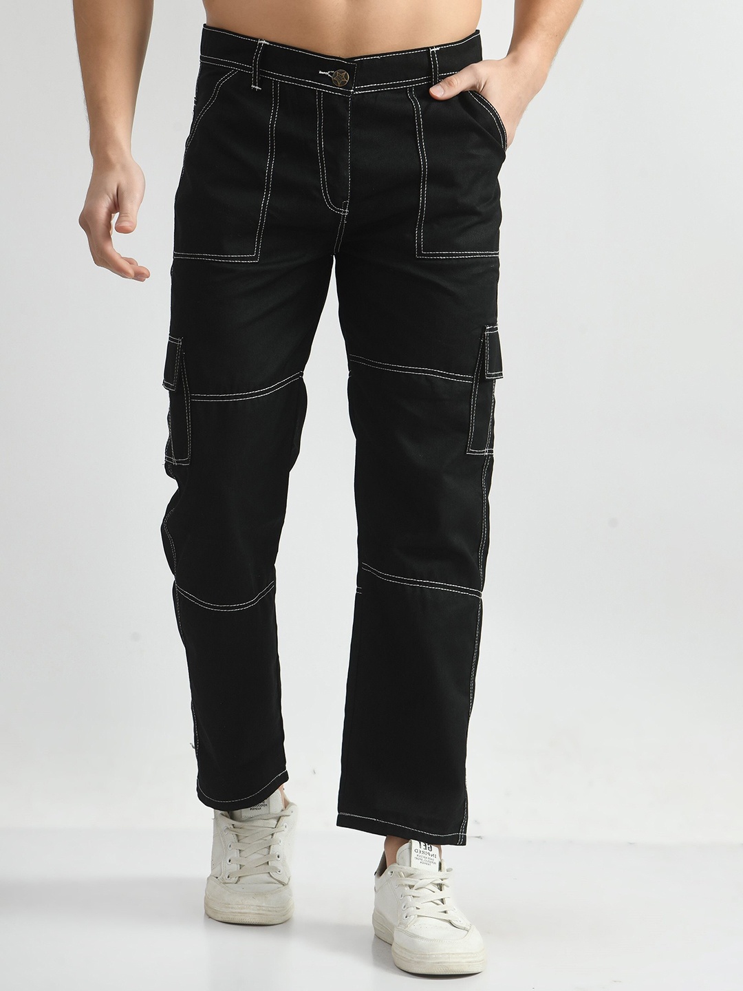 

LINARIA Men Classic Regular Fit Cotton Jeans, Black