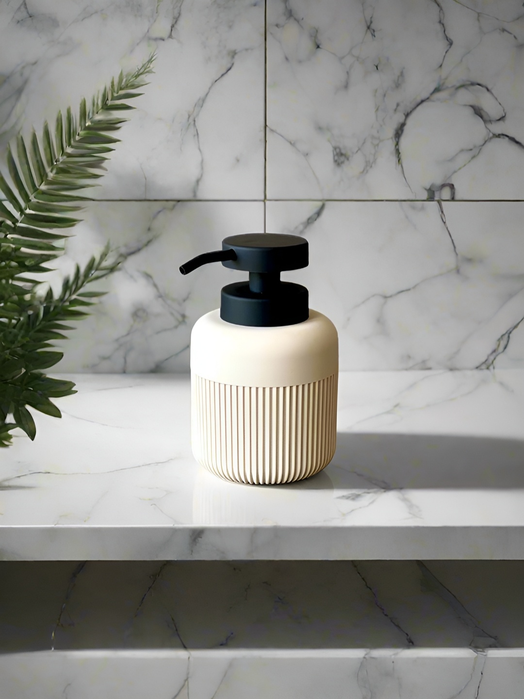 

Mason Home Chaton Beige & Black Striped PVC Soap Dispenser