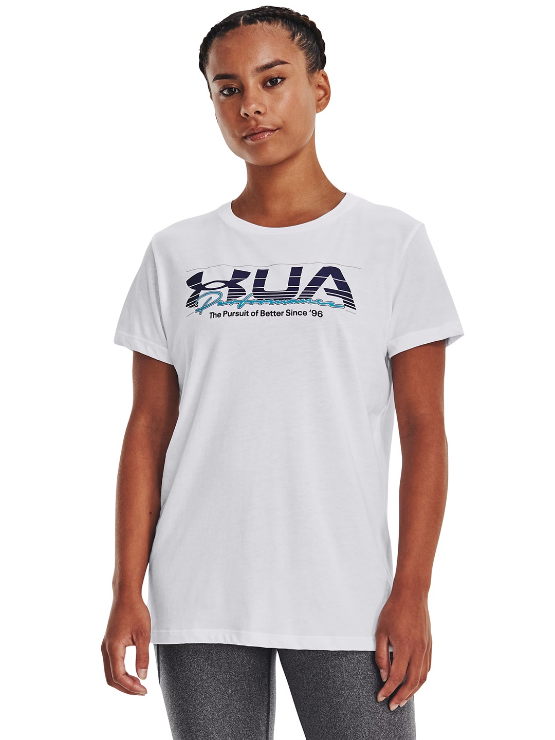

UNDER ARMOUR Vintage Performance Loose Fit Brand Logo Printed T-shirt, White