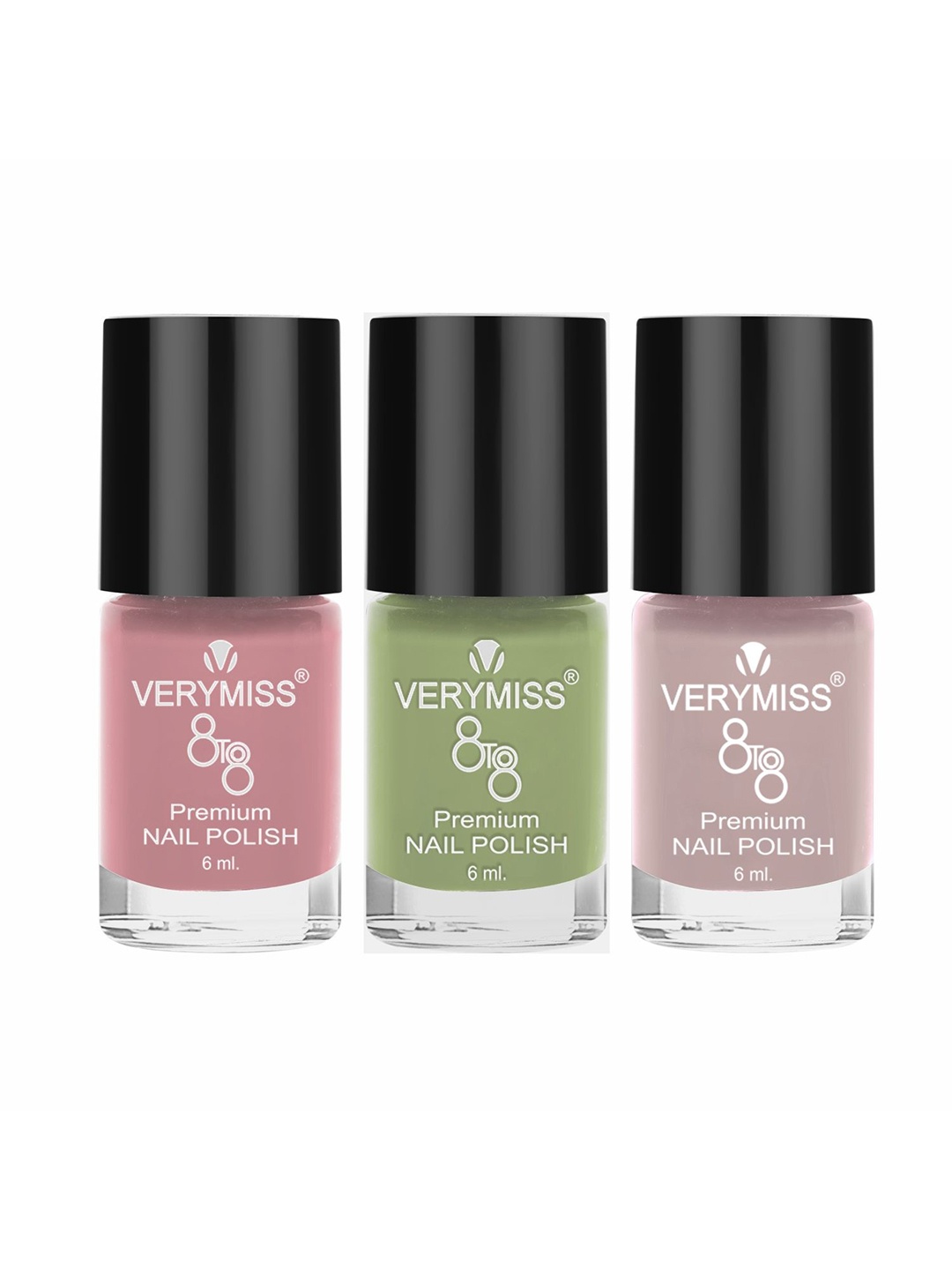 

VERYMISS Set Of 3 8To8 Premium Long Lasting Nail Polish - 6 ml Each - Shade 234-261-275, Pink