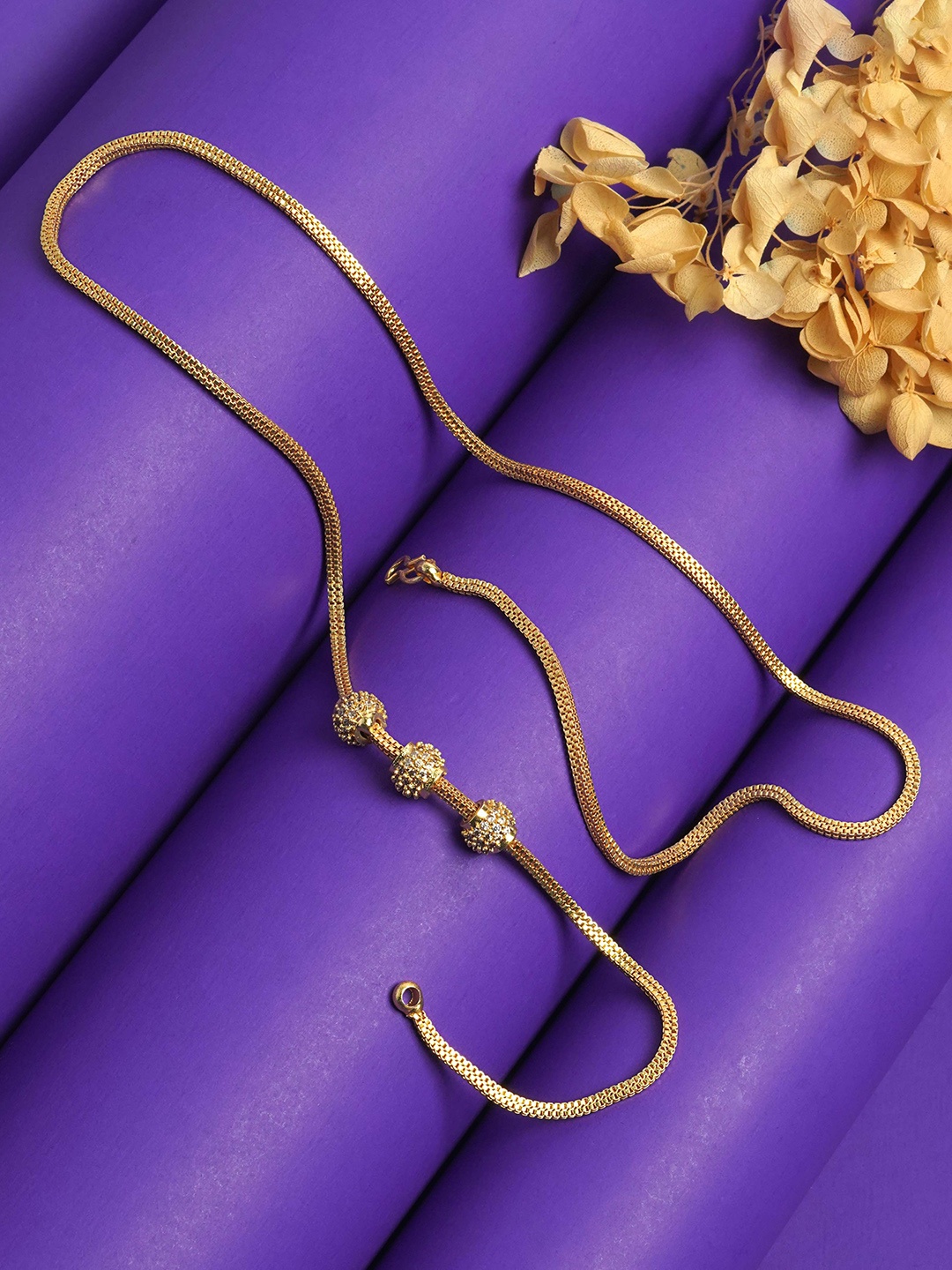 

LAFORWORD Gold-Plated AD Mugapu Chain Mopu