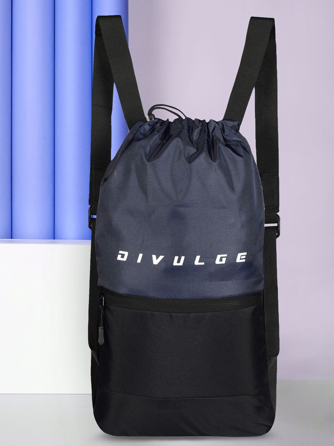 

Divulge Women Brand Logo Printed Backpack, Navy blue