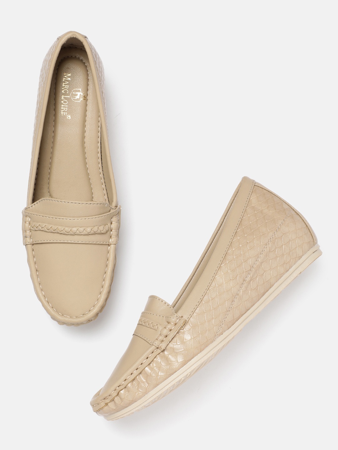 

Marc Loire Women Textured Loafers, Beige