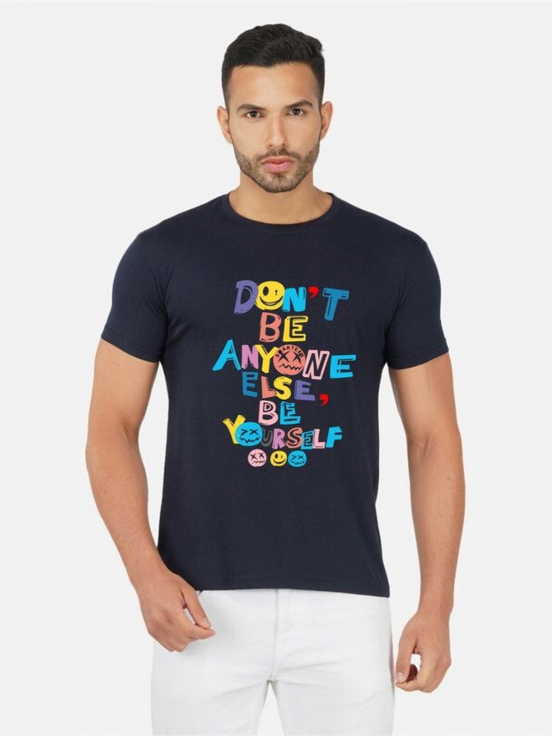 

Moda Rapido Men Bio Finish Graphic Printed Round Neck Cotton T-shirt, Navy blue