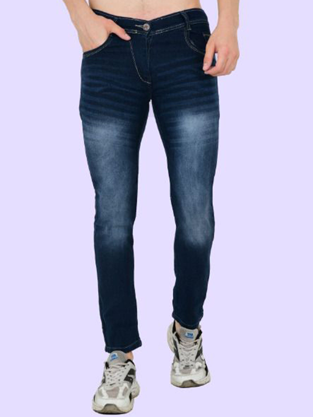 

LINARIA Men Cotton Slim Fit Heavy Fade Jeans, Blue