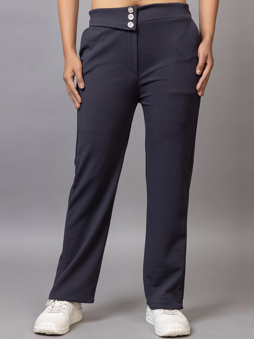 

PROBASIC Women Relax Fit Trousers, Grey