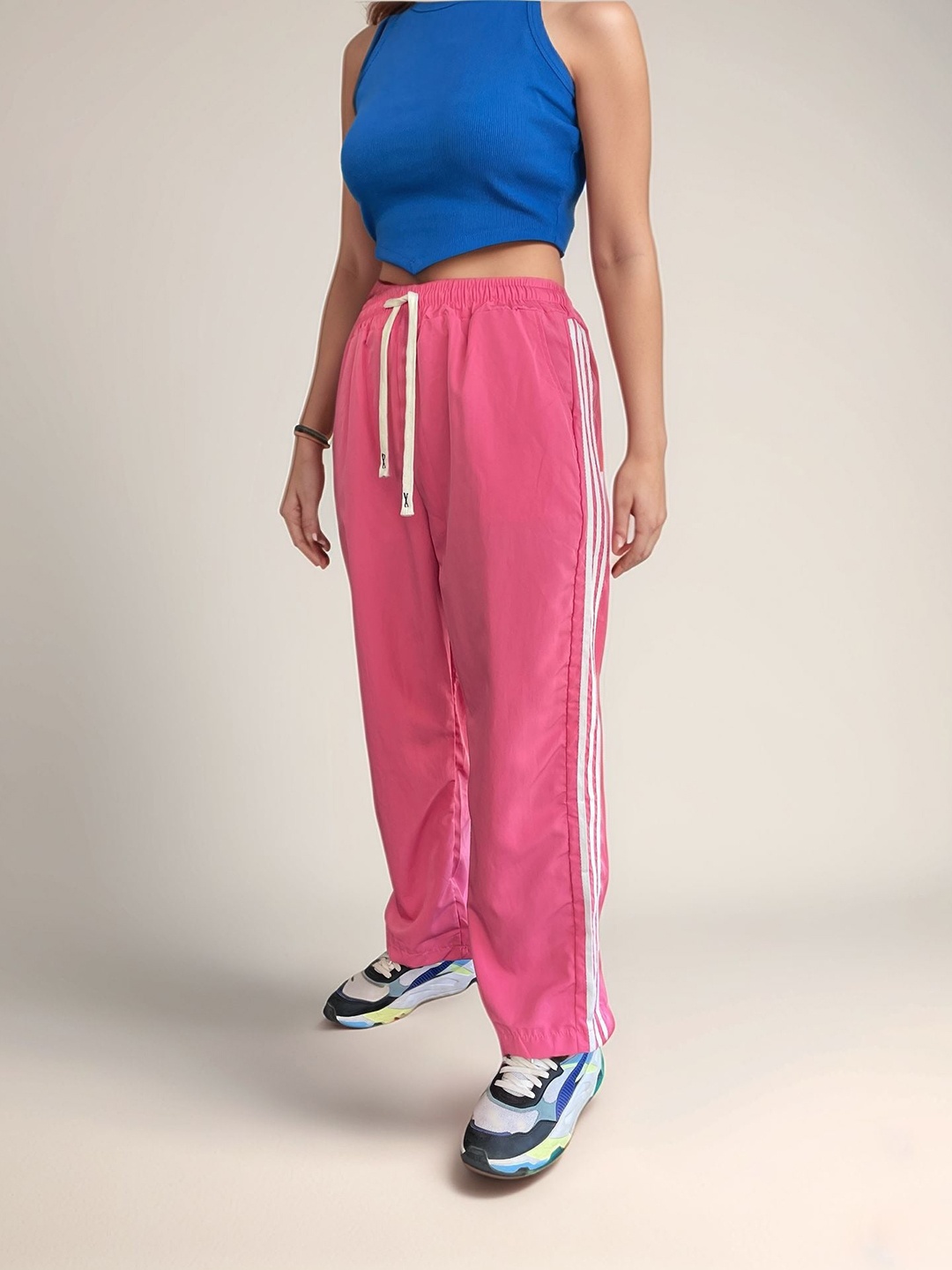 

Outzidr Women Mid Rise Track Pants, Pink