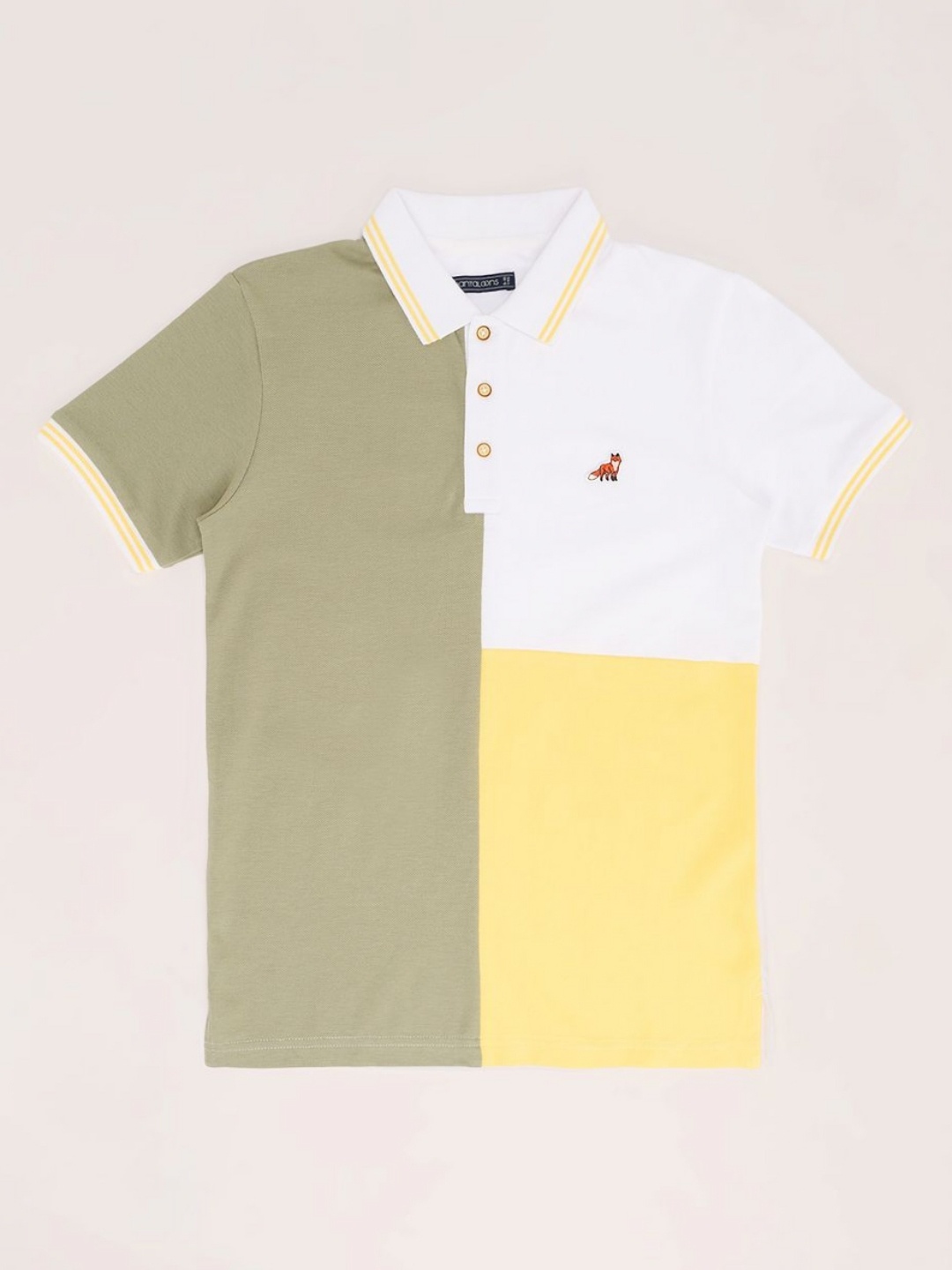 

Pantaloons Junior Boys Colourblocked Polo Collar Cotton T-shirt, Olive