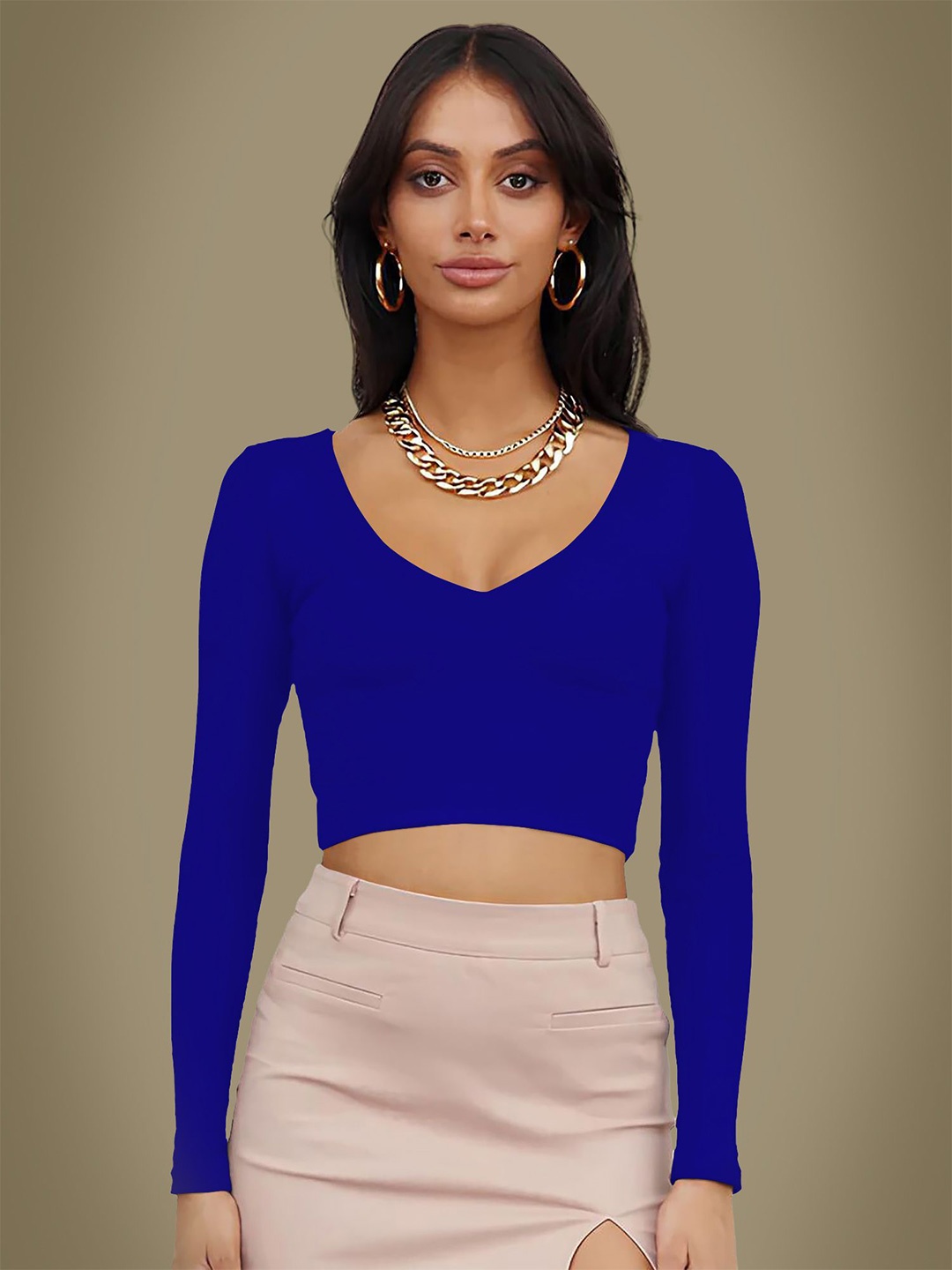 

Dream Beauty Fashion Women Fitted Crop Top, Blue