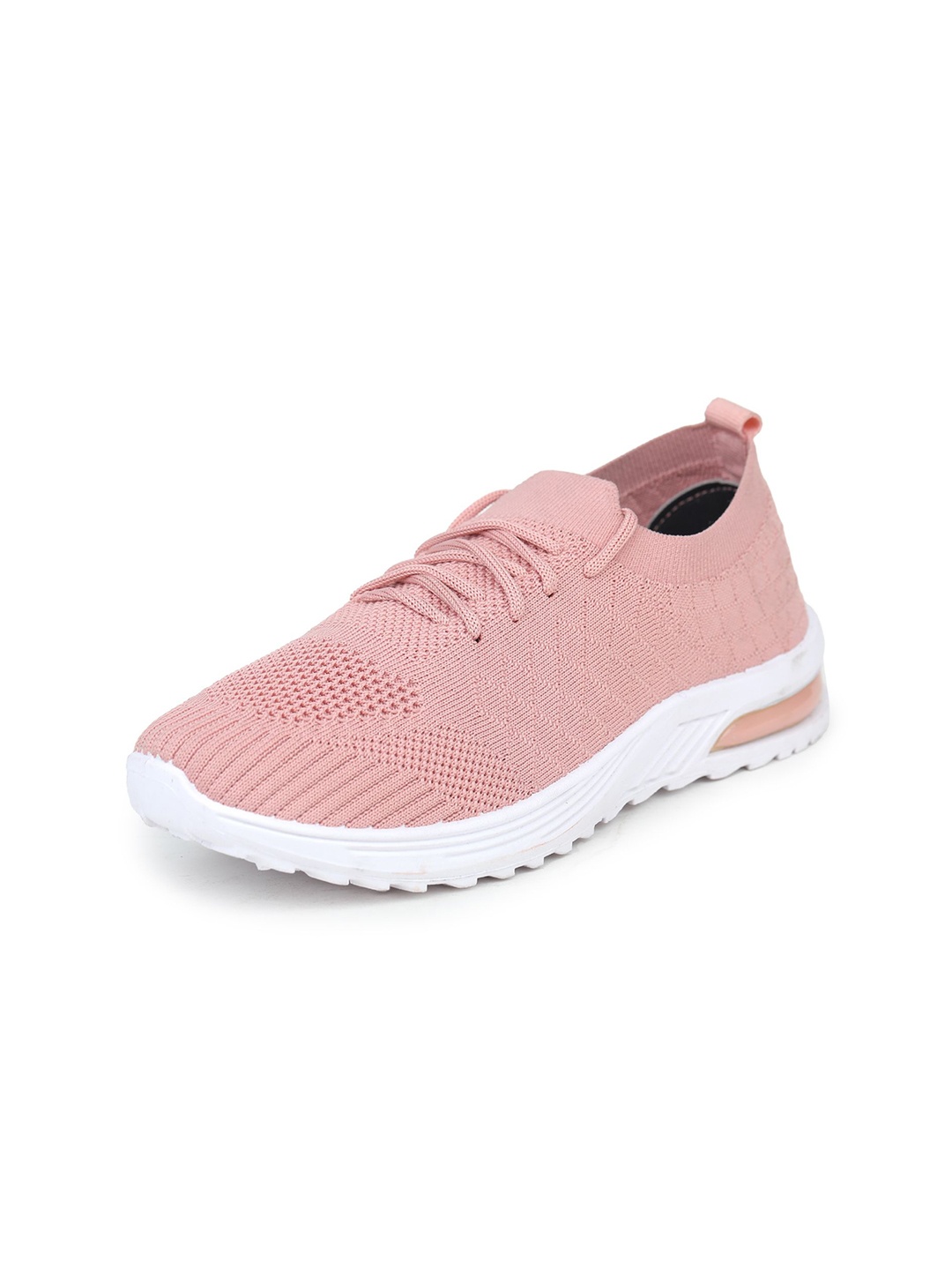 

FABBMATE Girls Woven Design Lace-Ups Sneakers, Peach